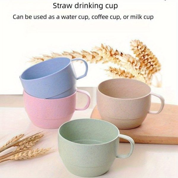 4 F8pcs Premium Wheat Straw Unbreakable Mugs