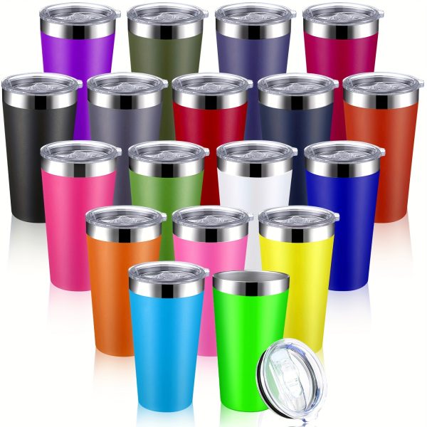 18 Pack Stainless Steel Tumblers Bulk With Lids