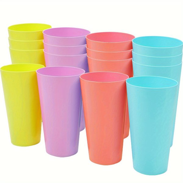 8 F16pcs Large 24oz F730ml Colorful Plastic Water Cups