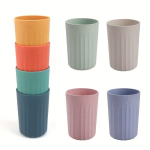 4-Piece Eco-Friendly PP Polypropylene Striped Tumbler Set for Outdoor Camping