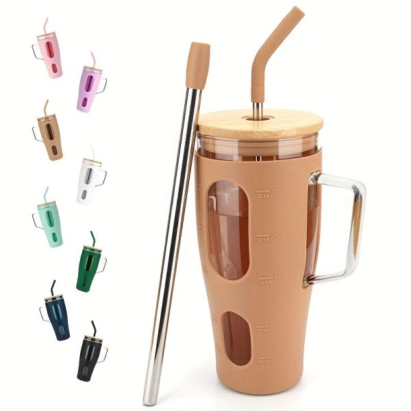 40 oz Large Capacity Glass Tumbler with Handle